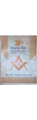 1952 Lessing Lodge 581 Masonic Charity Ball Hotel Astor NYC Program Ephemera
