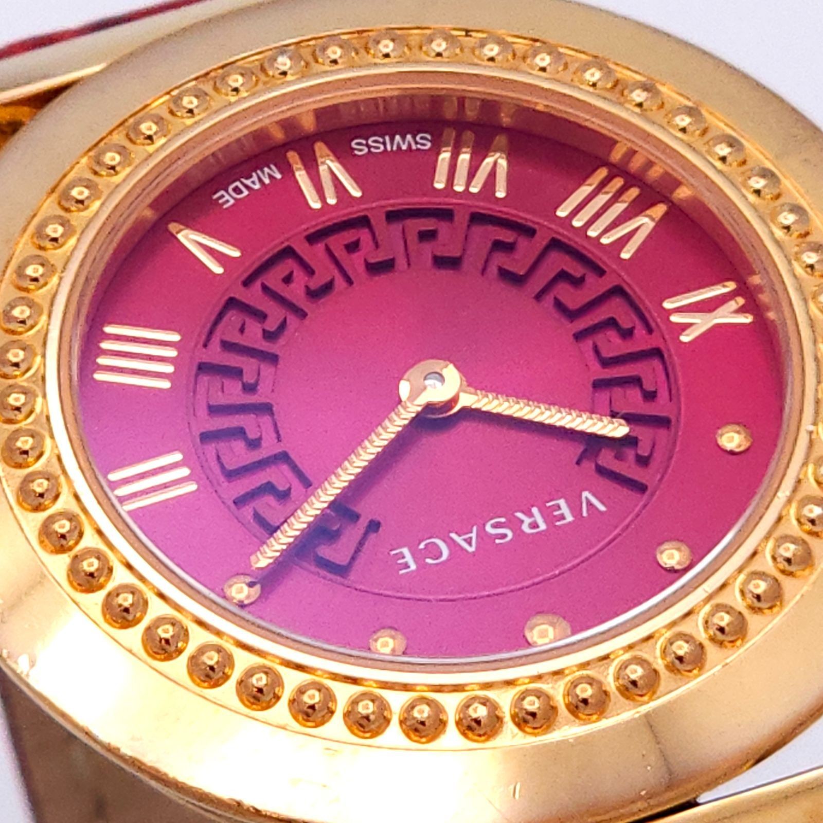 Versace P5Q QZ Quartz Watch Dress Wristwatch Red Face Unisex wrist 18cm thumbnail 8