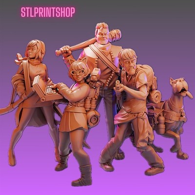 Zombie Mystery Gang - Survivors - VAULTZ 28mm 32mm Scale Miniatures