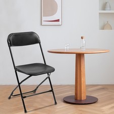 PARTS-DIYER 6pcs Black Injection Molding Classic Garden Plastic Folding Chair