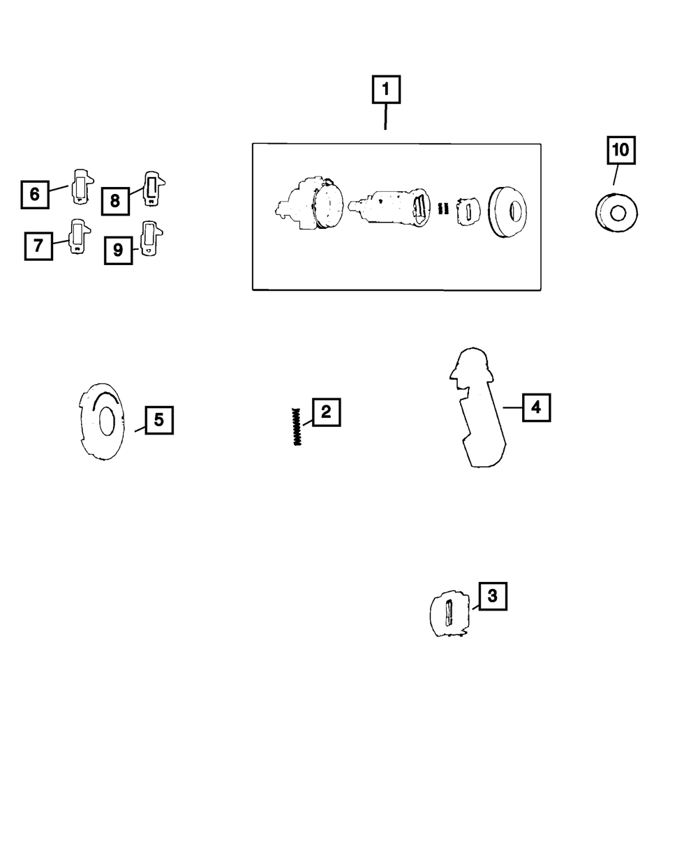 Genuine Mopar Door Lock Cylinder 68085676AA