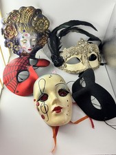 Selection of 5 x Fancy Masks -Porcelain Collectibles (2 are Porcelain)