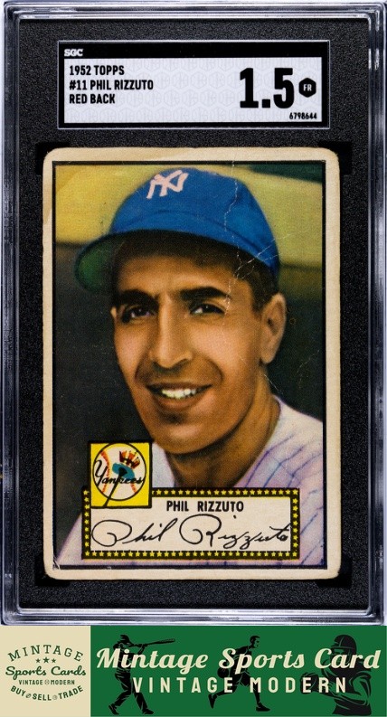 1952 Topps - Phil Rizzuto - Red Back #11 New York Yankees SGC 1.5
