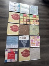 Scrap Book Paper Lot 12x12 Craft Paper Mixed Themes Colors Patterns Lot Of 15