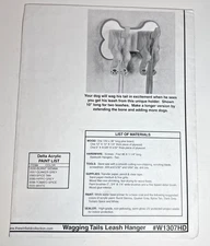 Woodworking Pattern Wagging Tails Leash Hanger Pet Supplies Decor Crafting