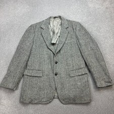 Harris Tweed Jacket Adult 40R Grey Country Hunting Weave Outdoor Blazer Mens