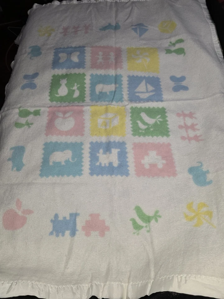 缎质装饰婴儿安全婴儿复古边缘块粉色蓝色男孩女孩 — 第 2/4 张图片