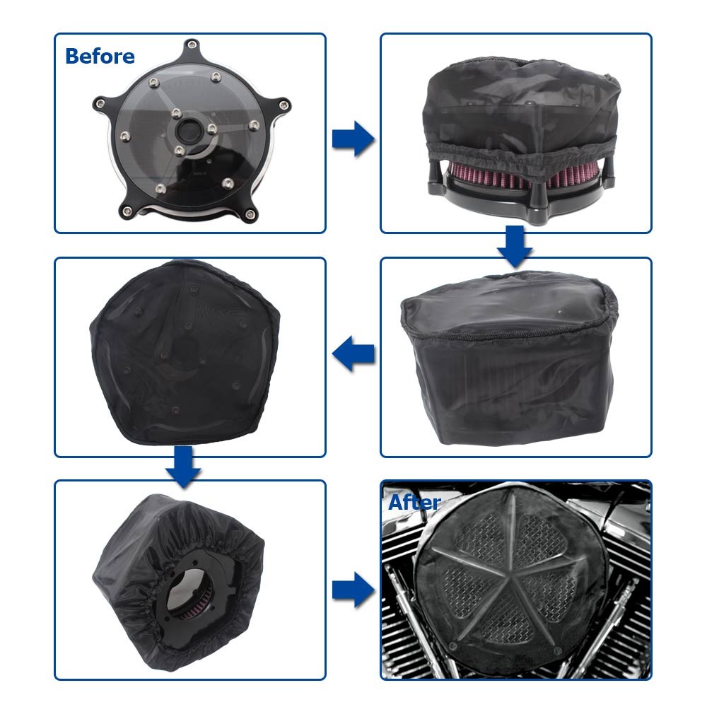 Air Filter Cleaner Rain Sock Protective Cover For Harley Touring Electra Glide