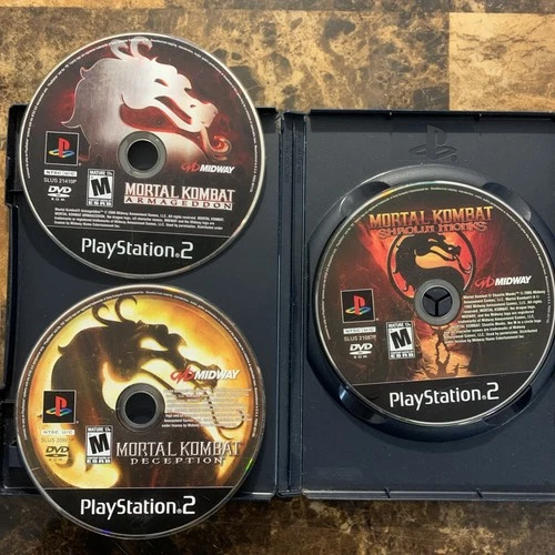 Lot of 3 PS2 Games Mortal Kombat Shaolin Monks Armaggedon Sony PlayStation 2