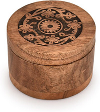 Decorative Urn Acacia Wood Cremation Pet Urns for Dogs Ashes, Urn for Ashes for