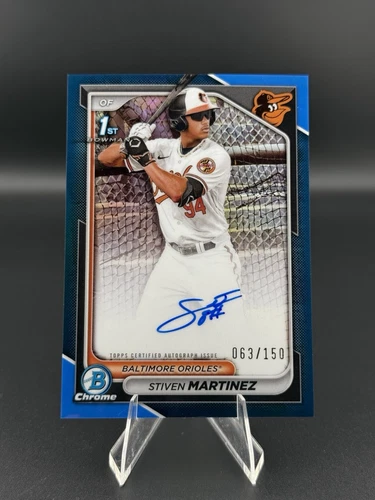 2024 Bowman Chrome - 1st Auto Stiven Martinez #CPA-SM Blue Refractor /150 (RC)
