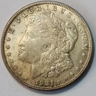 1921 S Morgan Silver Dollar, XF/AU, 90% Silver US Coin, Morg-21DE9