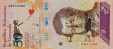 BANKSY * 50 Bolivares * Echte Banknote * Dismaland 2015 * Zertifikat * Stempel