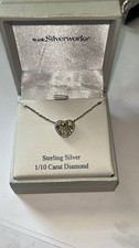 Sterling Silver Diamond Chip Necklace New