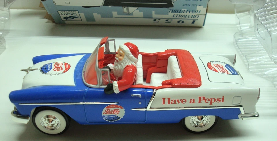 Pepsi Santa's 1955 Chevy Convertible Die-Cast Bank Liberty Classics 1:25 NIB - Image 4 of 4