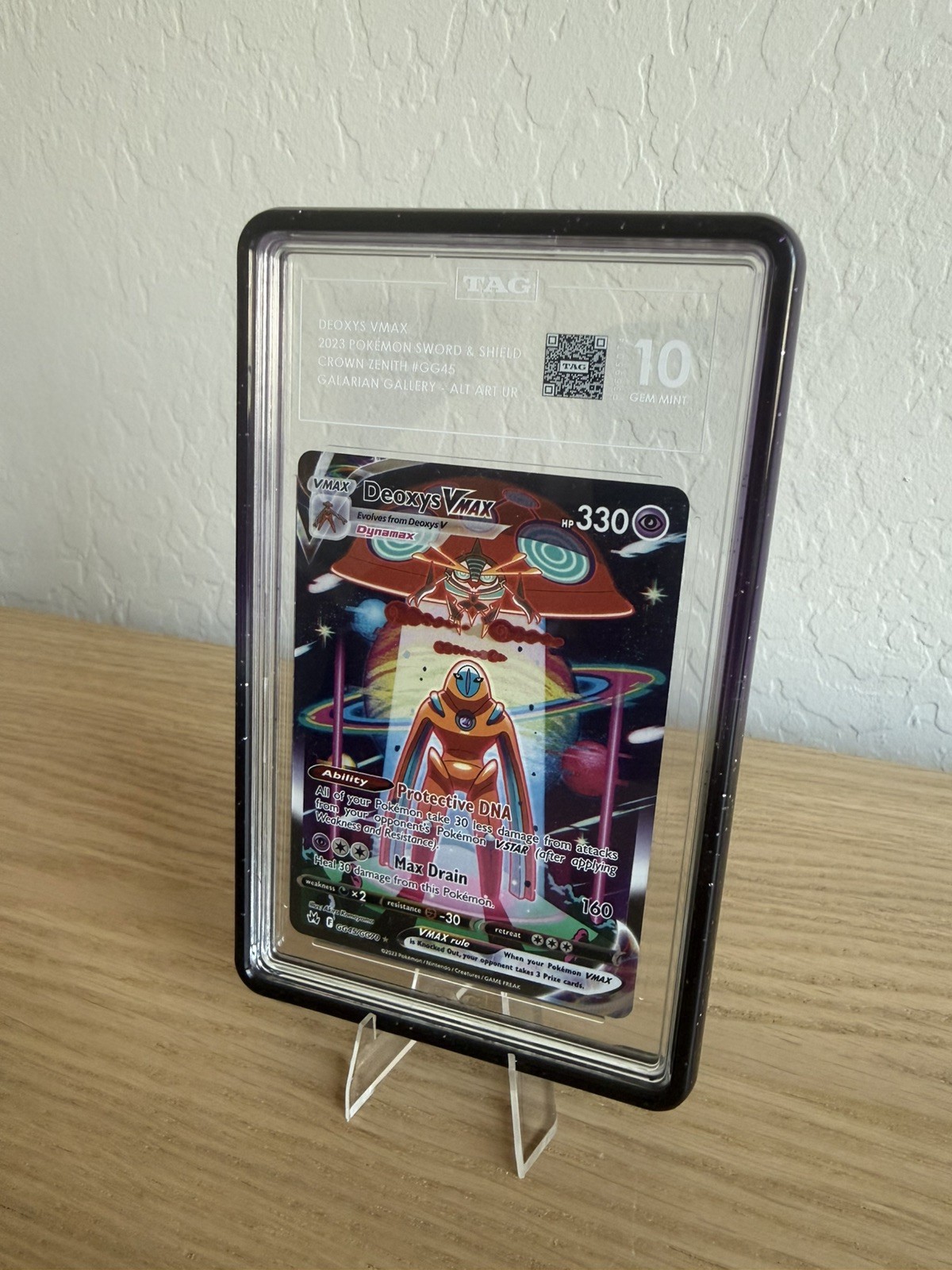 TAG Gem Mint 10 Deoxys VMAX SWSH: Crown Zenith: Galarian Gallery Holo GG45/GG70