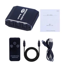 3 in 1out  Aluminum Spdif Toslink Optical Digital Audio Splitter Switch Hub d