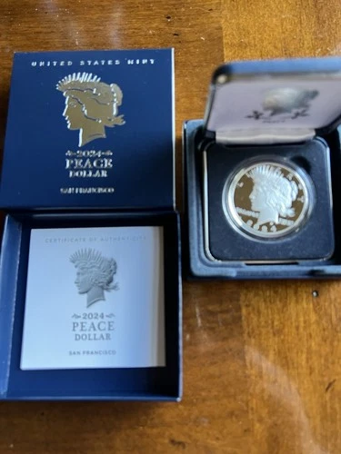 2024 S Peace Silver Dollar Proof Coin - 24XL - OGP & COA