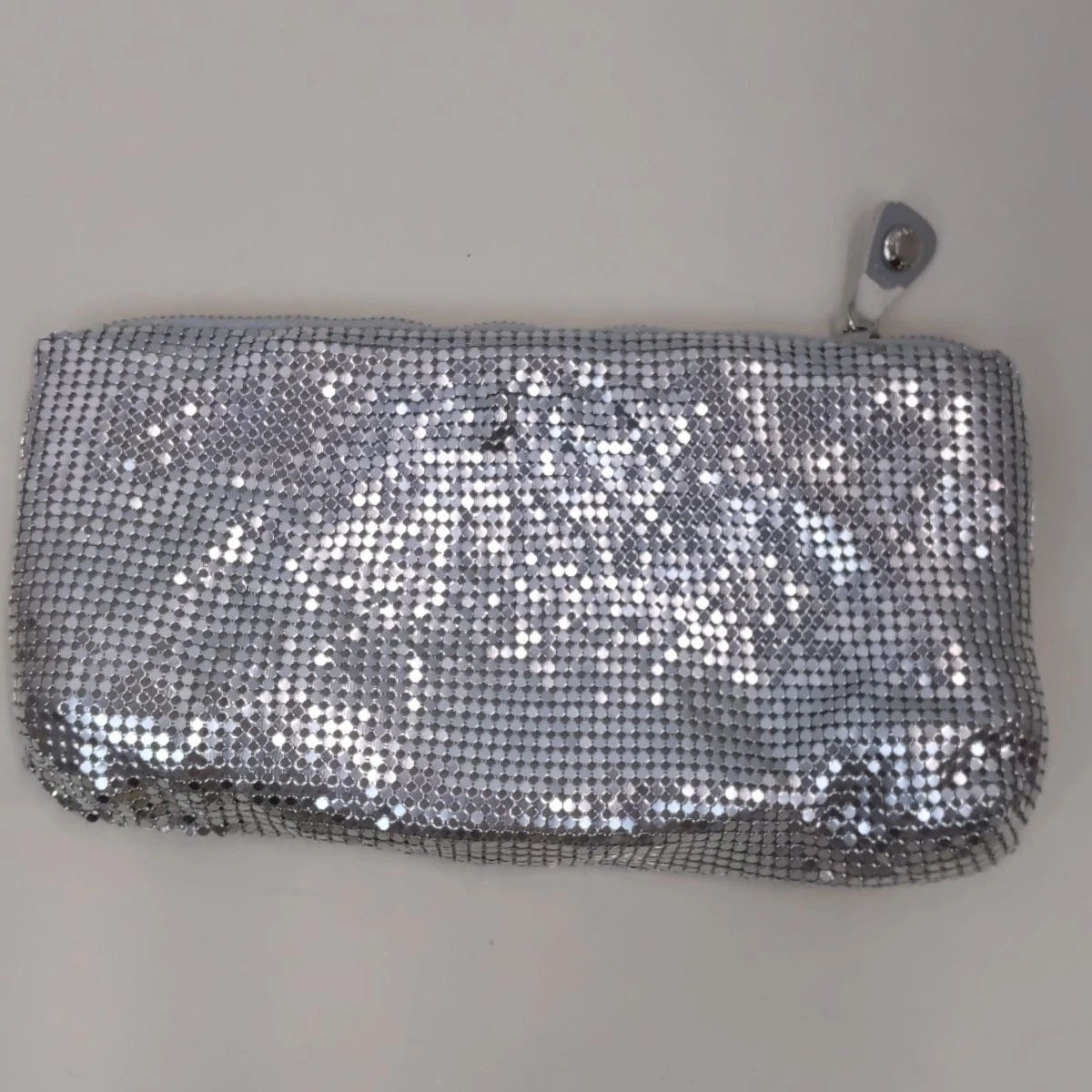 JIMMY CHOO Drawstring Silver Crossbody Bag New And Authentic