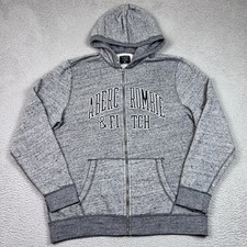 Abercrombie Fitch Full Zip Hoodie Men's Size XXL Gray Embroidered Spell Out