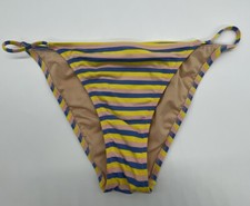 J. Crew Tieless Sunshine Stripe String Bikini Bottom M Multi H7639