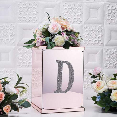 8" tall SILVER Letter D Self-Adhesive Rhinestones GEM STICKERS Wedding Supplies - Picture 3 of 8