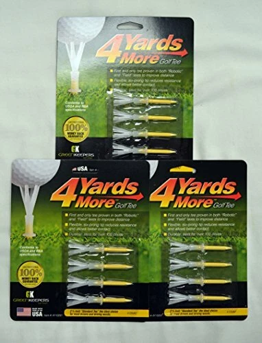 4 yards more tees, 2 3/4" long, 4 tees per pack, (3-pack deal) Brand NEW