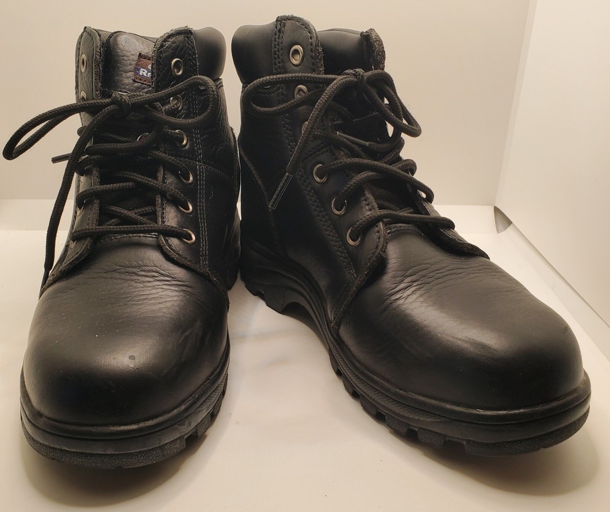 Skechers Mens Work Boot Steel Toe Black Size 7.5 Wide Slip 