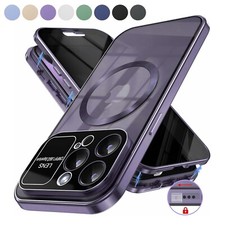 Fr iPhone 16 Pro Max 15 14 13 12 Magnetic Shockproof Screen Protector Slim Case