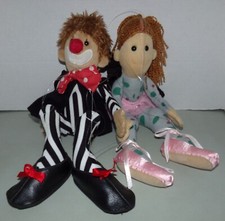 2 Guantes Folkmanis Niños Marionetas Títeres 16" Mimo Payaso Bailarina Intérpretes