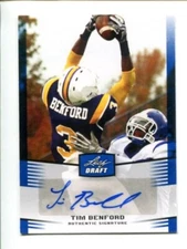 2012 Leaf Draft - Autographs - Blue #TB1  Tim Benford RC Auto 🏈 Tennessee Tech