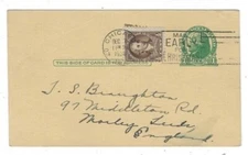 1938 UX27 Postal Card Chicago IL Uprated Printed Matter Rate, 1/2c #704 Stamps