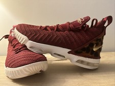 6.5Y Nike LeBron Unisex XVI 16 GS King Shoes Red Gold AQ2465-601 - PreOwned