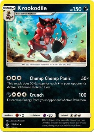 Pokemon Krookodile - 116/214 - Rare NM-Mint Unbroken Bonds