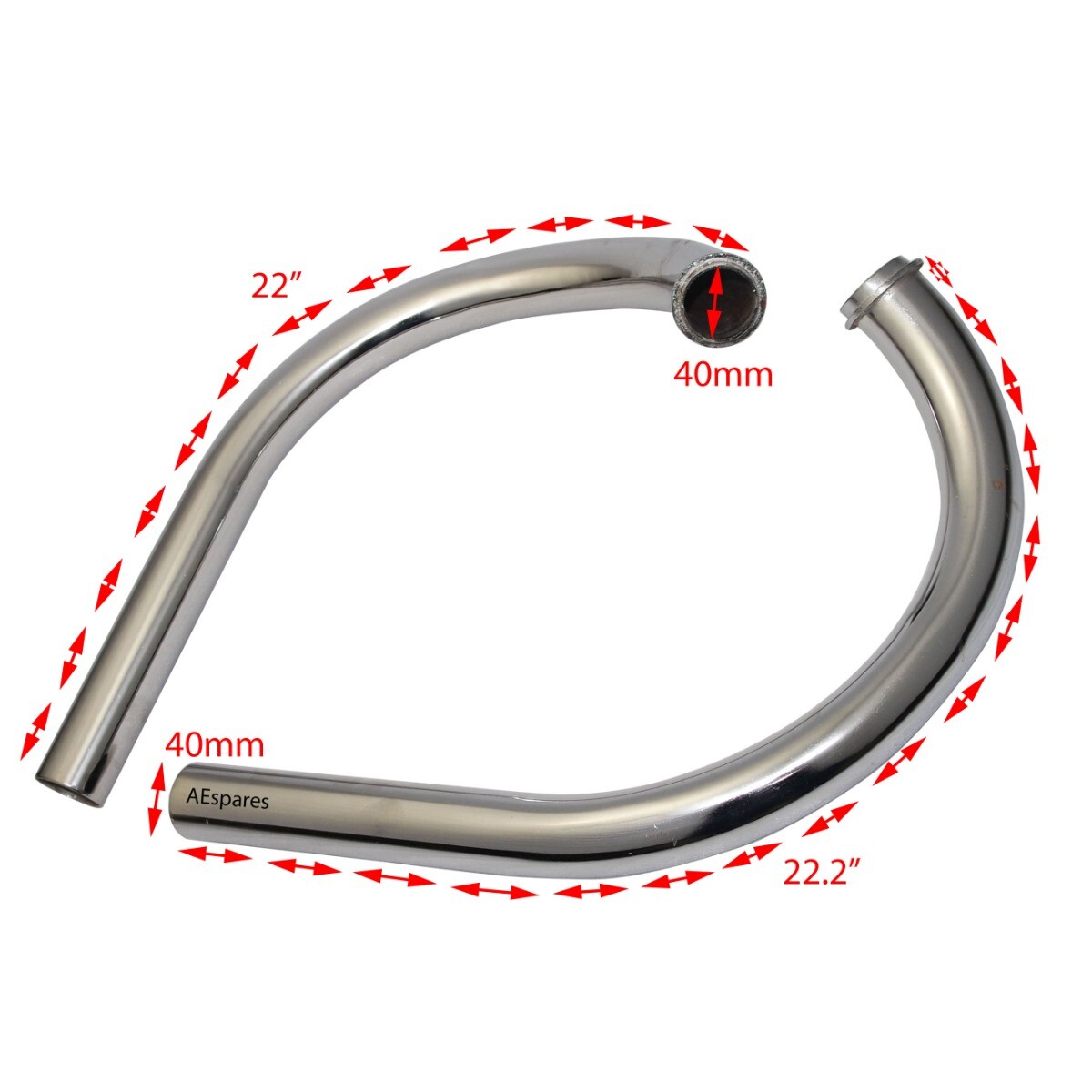 Exhaust Bend Pipe bend Tube Steel Chrome Plated Jawa 350 Motorcycles