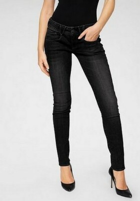 Herrlicher Jayden Slim Push-Up Damen Jeans Schwarz Stretch Denim Hose Pants L32