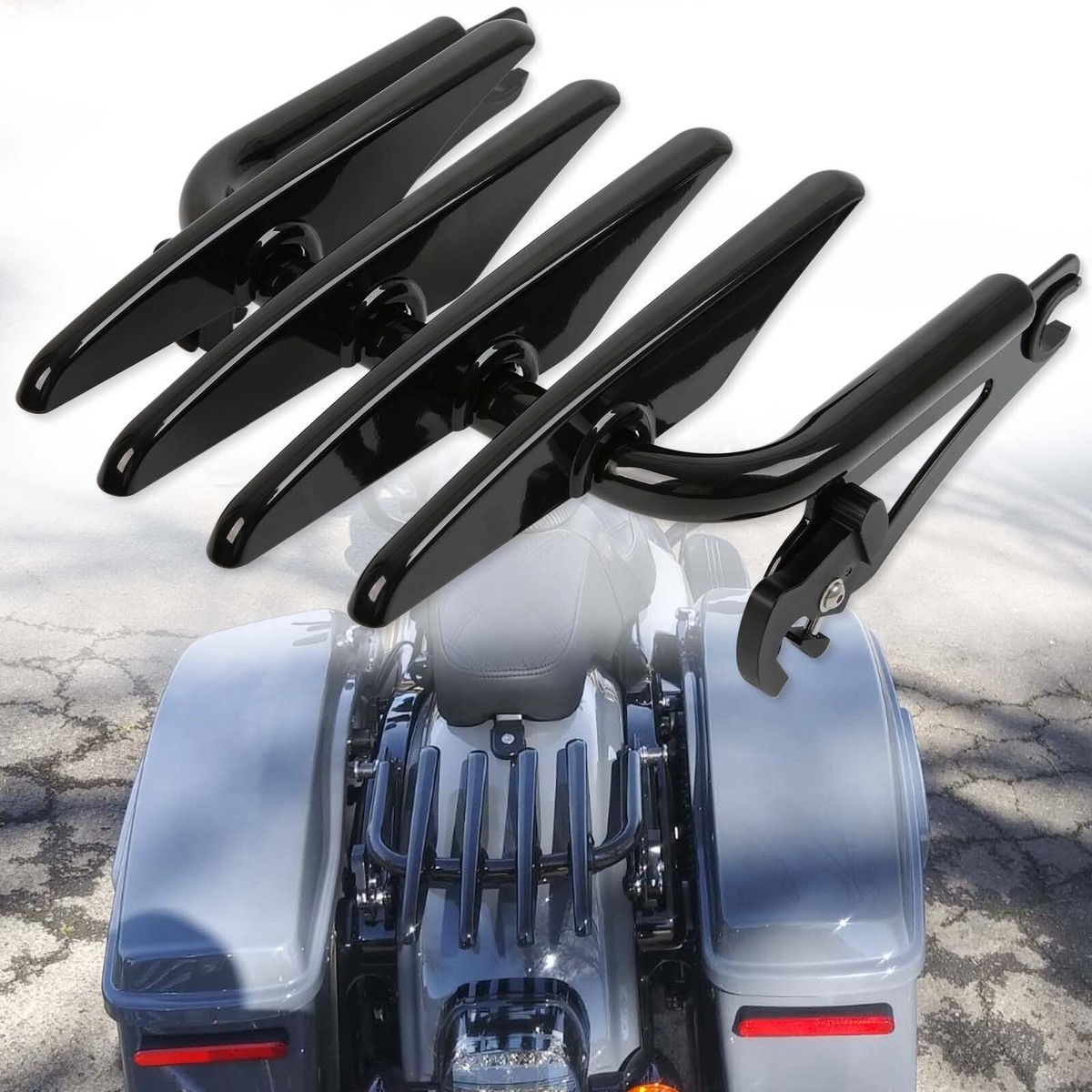 Harley Touring Quick Release Luggage Rack ElectraGlide RoadKing Black