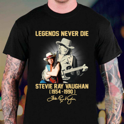 Stevie Ray Vaughan Legend Never Die T-shirt Black Unisex All Sizes XZ54