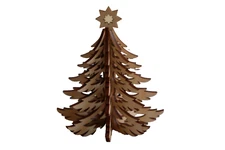Germany 3D Laser Cut Wooden CHRISTMAS TREE Wood Craft Centerpiece Decoration 4"