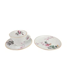 Vintage Spode Copeland Roberta Coffee Cup & 2 Saucers Blanche de Chine