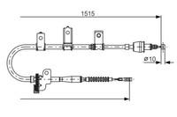 Bosch Handbremsseil Rechts FüR KIA Picanto 1.0-1.1 04.04-09.11 OE 5977007310