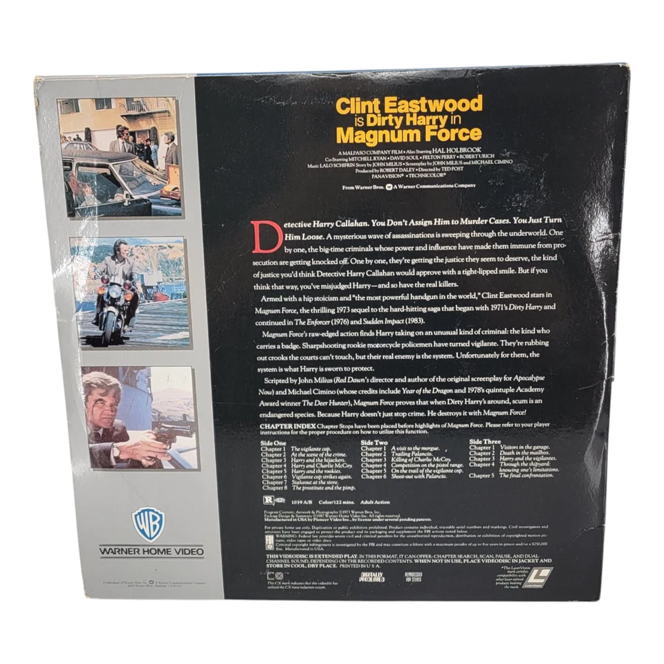 Magnum Force Warner Laserdisc Clint Eastwood Dirty Harry Stereo Extended Play - Image 2 of 4