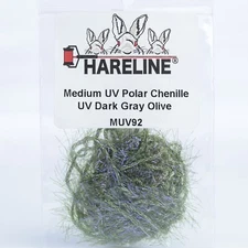 Hareline UV Polar Chenille - Medium - Dark Gray Olive