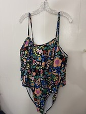 Woman s 3XL Swimsuit One Piece Black Floral NWOT