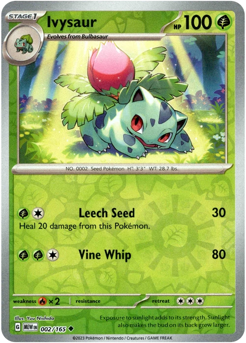Ivysaur 002/165 Sv2a: Pokemon Card 151 for sale | eBay