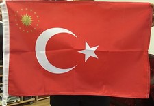 T&uuml;rk Bayrak Fahne Pr&auml;sident Emblem 50x75cm Cumhurbakan Forslu Limitiert Stk.