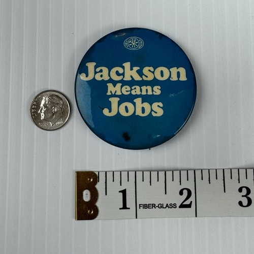 Senator Henry SCOOP Jackson For President Pinback Blau Vintage Sammler Pin - Bild 3 von 6