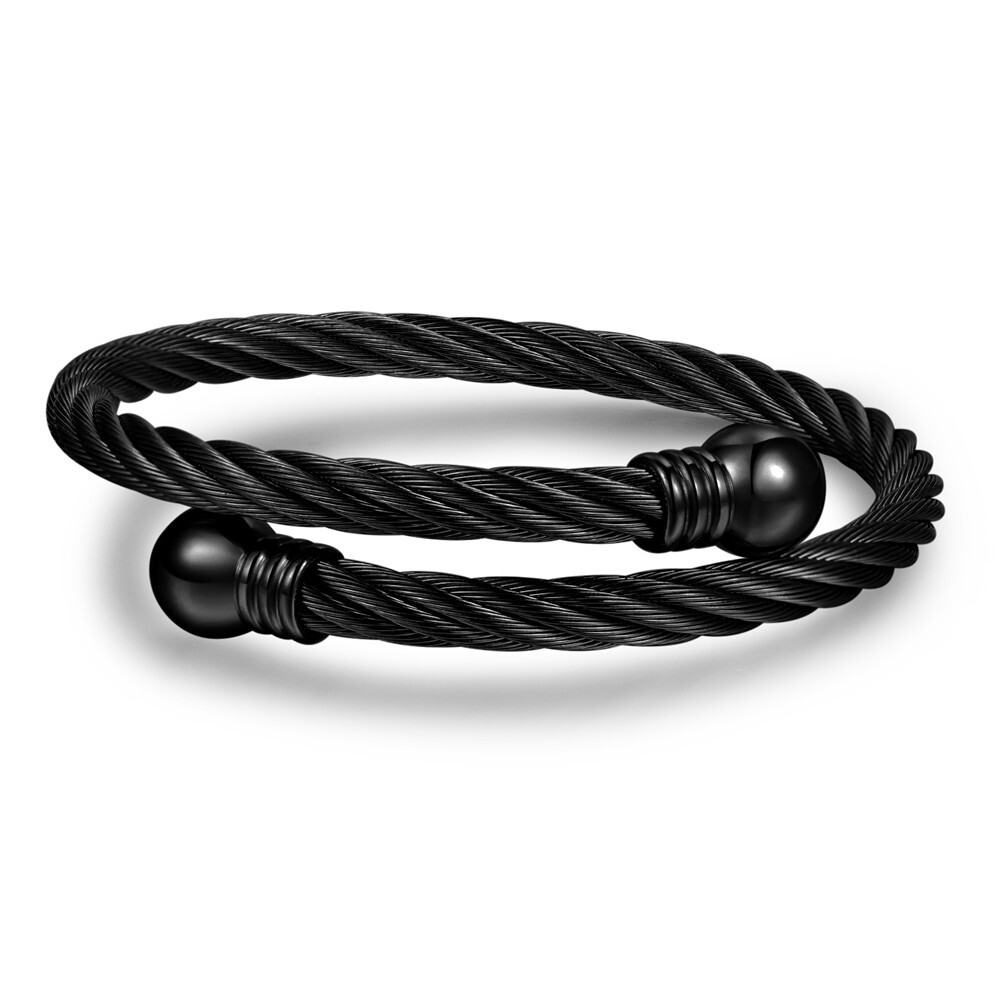 Fashion Titanium Stainless Steel Bangles for Men Open Adjustable Gold