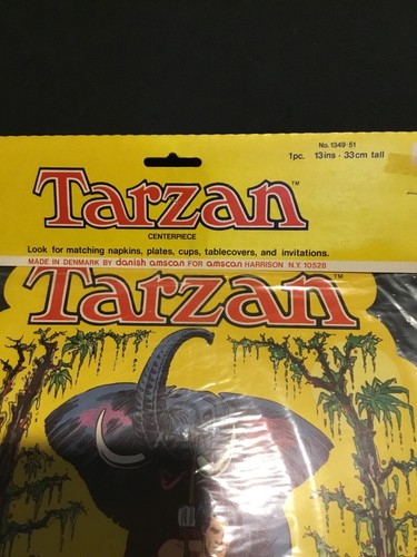 CENTRO DE MESA TARZÁN 1977 VINTAGE NUEVO EN PAQUETE HECHO EN DINAMARCA 13 PULGADAS DE ALTO - Imagen 4 de 4