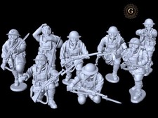 WW1 USMC American Expeditionary Force in Gas Masks Belleau Wood 1918 28mm 1/56